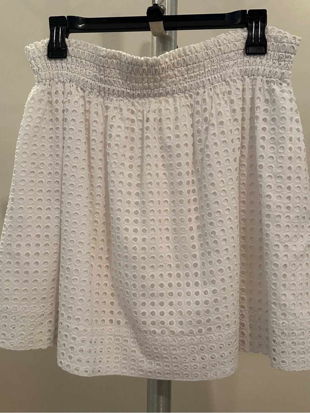 kate spade White Eyelet Smocked Waist Circle Skirt w/pockets.